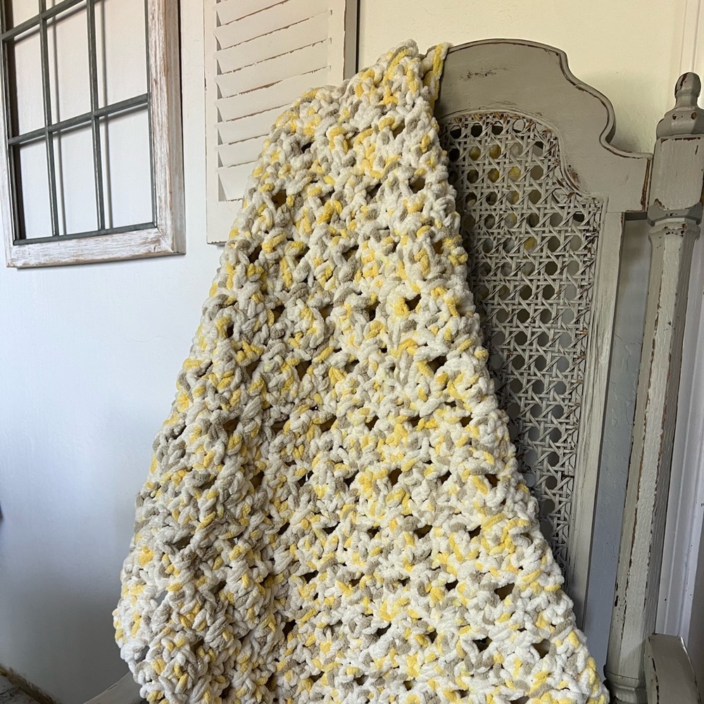 Crocheted, gender, neutral, baby blanket